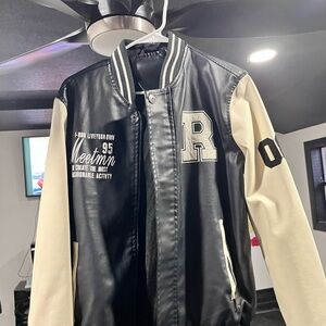 Black and Cream Varsity Jacket